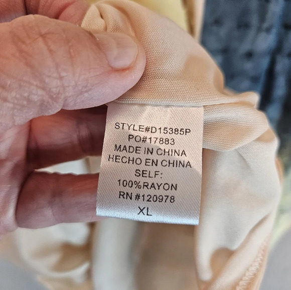 Entro Womens Maxi Dress Sz XL Tye Dye Beachy Boho Hippie Swiss Dot Adj. Straps - Picture 12 of 13